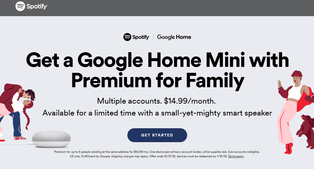 Google home mini spotify family free shipping